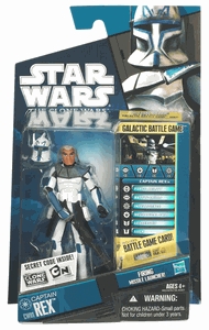 Star Wars Action Figure - Clone Wars - Captain Rex with Firing Missile Launcher inc. Battle Game Card