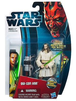 Star Wars Action Figure - Qui-Gon Jinn with Light-Up Lightsaber - Movie Heroes 2012