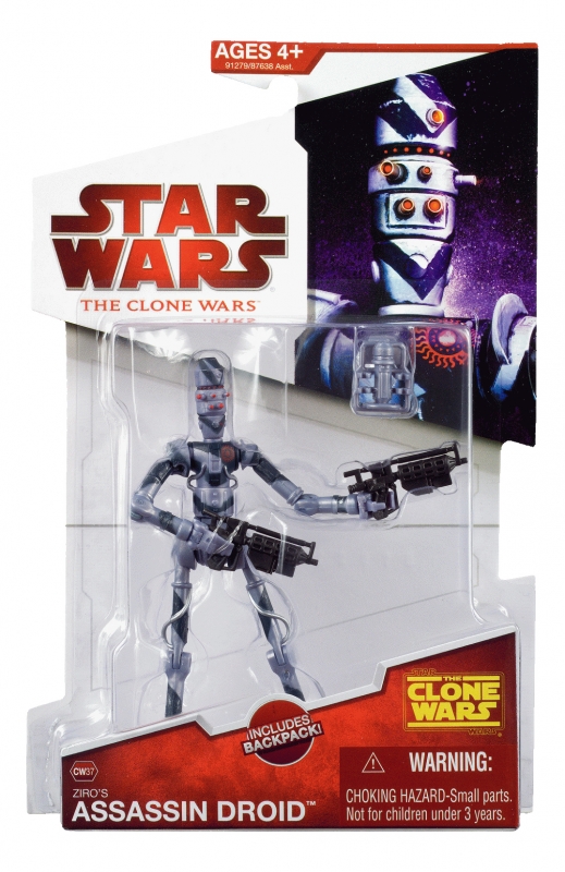 1246135906.jpg Star Wars Action Figure - Clone Wars 2009 - Ziros Assassin Droid with Backpack