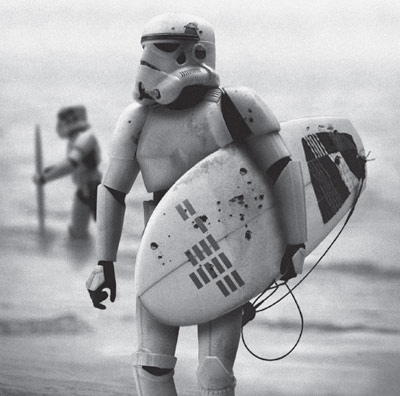 Star Wars Greeting Cards - 160 x 160 mm - Star Wars Art - Surfer Stormtrooper - Blank Inside - SW406