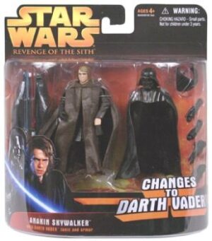 Star Wars Action Figure - Anakin Skywalker with Darth Vader tunic and armor - Deluxe Figure Set