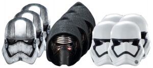 Star Wars MASKS - Character Mask Party Pack 8 - 4 x First Order Stormtrooper - 3 x Kylo Ren - 3 x Captain Phasma