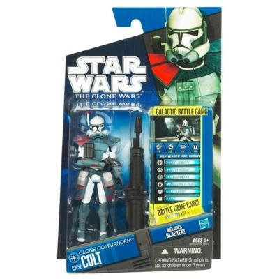 1357148747.jpg Star Wars Action Figure - Clone Wars - Clone Commander Colt with Blaster inc. Battle Game Card