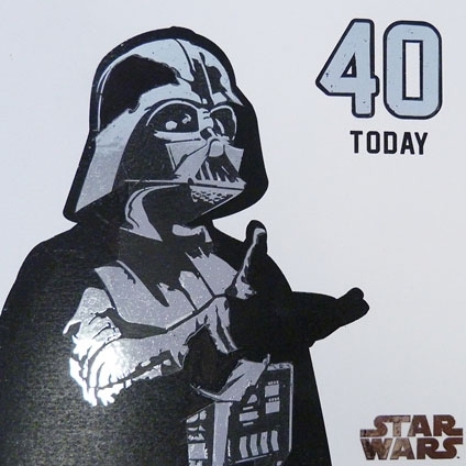 Star Wars Greeting Cards - 160 x 160 mm - Star Wars - Age 40 - Blank Inside - SW558