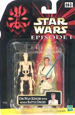 1387204570.jpg Star Wars Action Figure - Obi-Wan Kenobi with Bonus Battle Droid - Episode 1 - 2 x Figure Set