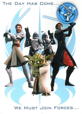 Star Wars Greeting Cards - 178 x 128mm - Clone Wars - Birthday Badged - SW355