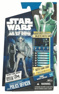 Star Wars Action Figure - Clone Wars - Mandalorian Police Officer with Firing Missile Launcher inc. Battle Game Card