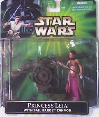 Star Wars Action Figure - Princess Leia with Sail Barge Cannon - Power of the Jedi