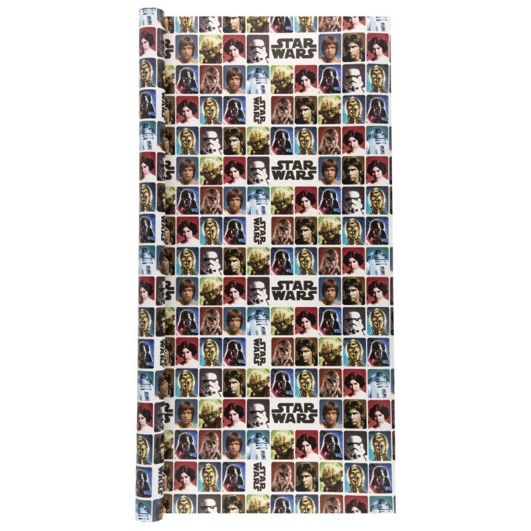 1606373716.jpg Star Wars Gift Wrap - Original Trilogy Character Squares