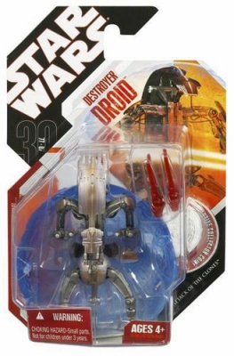 Star Wars Action Figure - 30th Destroyer Droid - Attack of the Clones - Exclusive Collector Coin - 30th Anniversary