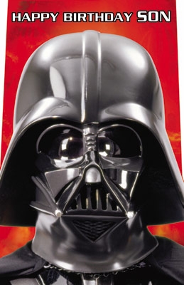 Star Wars Greeting Cards - 220 x 128mm - Darth Vader - Son Die Cut - SW372