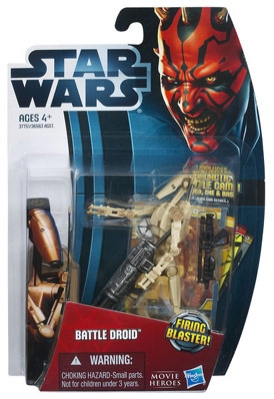 Star Wars Action Figure - Battle Droid with Firing Blaster - Movie Heroes 2012