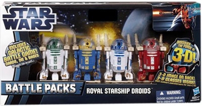 Star Wars Action Figures - Discover the Force 2012 Battle Packs - Royal Starship Droids - R2-R9 - R2-N3 - R2-B1 - R2-D2