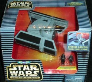 Star Wars Action Figure / Vehicle - Darth Vaders Tie fighter featuring Lord Darth Vader and Imperial Pilot