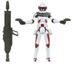 Star Wars Action Figure - Clone Wars 2009 - Clone Commander Thire with Firing Missile Launcher