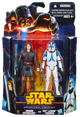 Star Wars Action Figure - Mission Series 2013 - Anakin Skywalker and 501st Legion Trooper - Coruscant