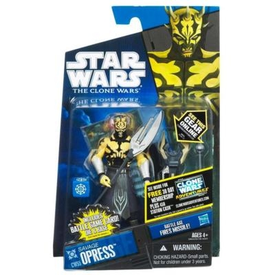 17704282.jpg Star Wars Action Figure - Clone Wars - Savage Opress with Battle Axe inc. Battle Game Card