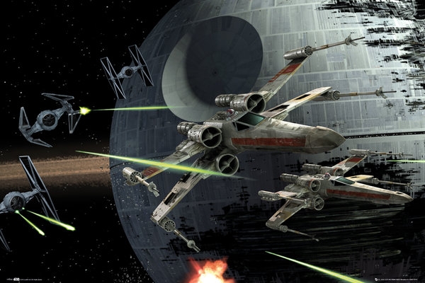 ONLY £6.99 - Star Wars Poster - Star Wars Death Star Battle - 91.5 x 61cm - FP3029