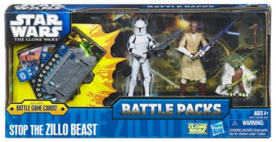 1808712157.jpg Star Wars Action Figures - Clone Wars Battle Packs - Stop the Zillo Beast - Clone Trooper-Mace Windu-Yoda