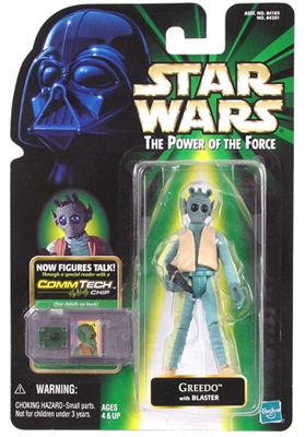 Star Wars Action Figure - Greedo with Blaster - V2 and blue knee - CommTech Chip