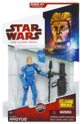Star Wars Action Figure - Clone Wars 2009 - Captain Argyus with Firing Missile Launcher