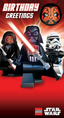 1899183372.jpg Star Wars Greeting Cards - 228 x 152 mm - Lego Star Wars - Dark Side Birthday Badged - LS017