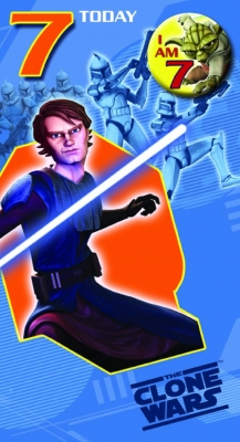 1900301543.jpg Star Wars Greeting Cards - 232 x 128mm - Clone Wars - Age 7 Badged - SW342/2