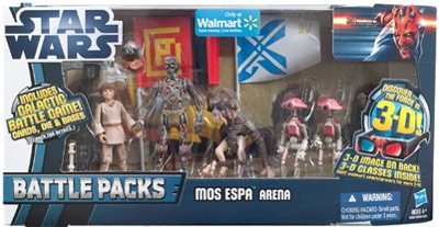 Star Wars Action Figures - Discover the Force 2012 Battle Packs - Mos Espa Arena - C-3PO - Anakin Skywalker - Sebulba - Pit Droids x 2