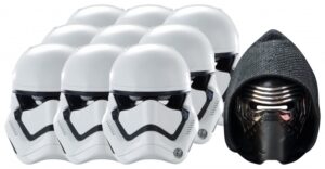 Star Wars MASKS - Character Mask Party Pack 5 - 9 x First Order Stormtrooper - 1 x Kylo Ren
