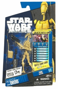 Star Wars Action Figure - Clone Wars - Battle Droid with Firing Blaster inc. Battle Game Card