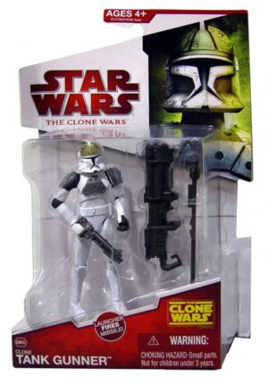 Star Wars Action Figure - Clone Wars 2009 - Clone Tank Gunner with Firing Missile Launcher