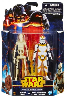 Star Wars Action Figure - Mission Series 2013 - Battle Droid and 212th Battalion Clone Trooper - Utapau