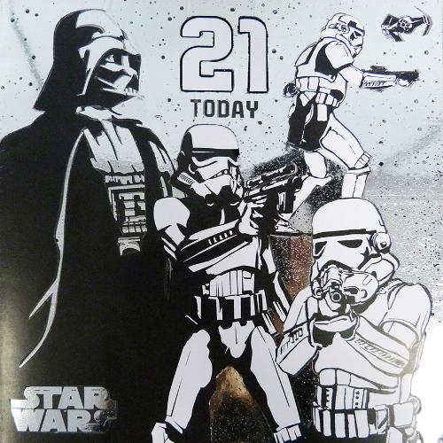 Star Wars Greeting Cards - 160 x 160 mm - Star Wars - Age 21 - Blank Inside - SW509
