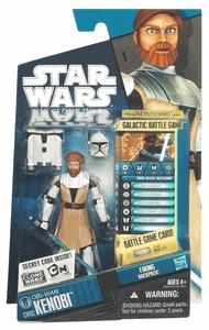 Star Wars Action Figure - Clone Wars - Obi-Wan Kenobi with Firing Backpack inc. Battle Game Card