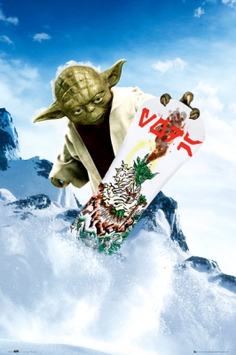 ONLY £6.99 - Star Wars Poster - Star Wars Yoda Snowboard - 61 x 91.5cm - FP2691