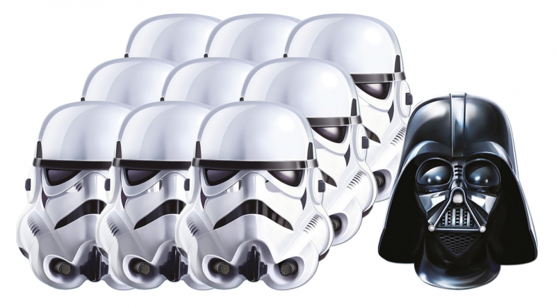 2107633855.jpg Star Wars MASKS - Character Mask Party Pack 1 - 9 x Stormtroopers - 1 x Darth Vader
