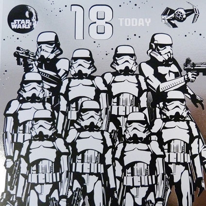 Star Wars Greeting Cards - 160 x 160 mm - Star Wars - Age 18 - Blank Inside - SW508