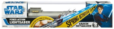 229678854.jpg Star Wars Anakin Skywalker Clone Wars Force Action Lightsaber - Blue - Light - Sound - Trigger - NEW