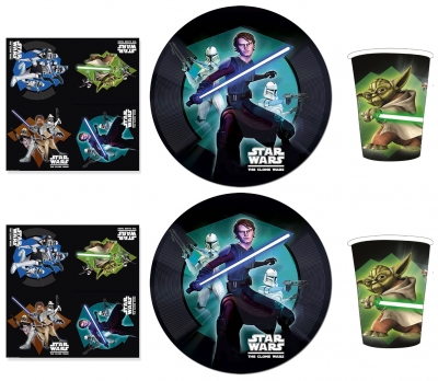 298812644.jpg Star Wars Party Supplies Double Bundle - Cups Plates and Napkins