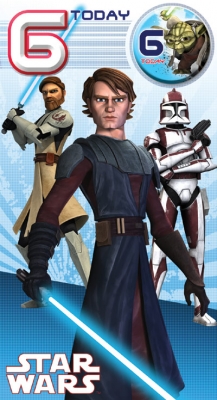Star Wars Greeting Cards - 232 x 128mm - Clone Wars - Age 6 Badged - SW341/1