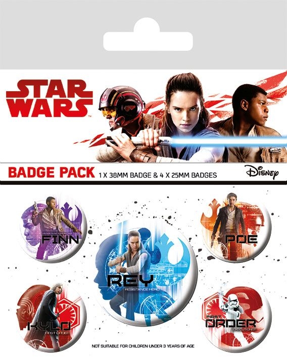 Star Wars Gifts and Games - Pin Badges 5-Pack - New Trilogy