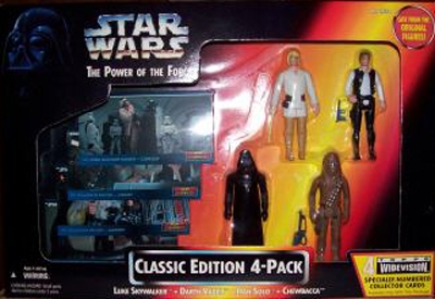 Star Wars Action Figure - Classic Edition 4 Pack / Luke Skywalker / Darth Vader / Han Solo / Chewbacca - Very rare
