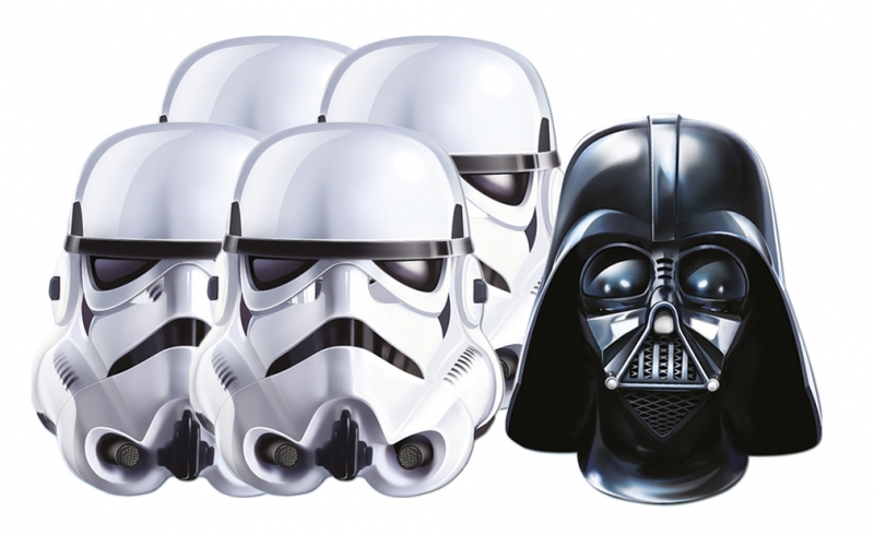 Star Wars MASKS - Character Mask Party Pack 2 - 4 x Stormtrooper - 1 x Darth Vader