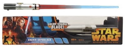 342989768.jpg Star Wars Anakin Skywalker / Darth Vader Electronic Lightsaber - Blue and Red Colour Changer - Light - Sound