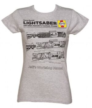 Star Wars T-SHIRTS - Haynes Lightsaber Manual - Light Grey - Ladies