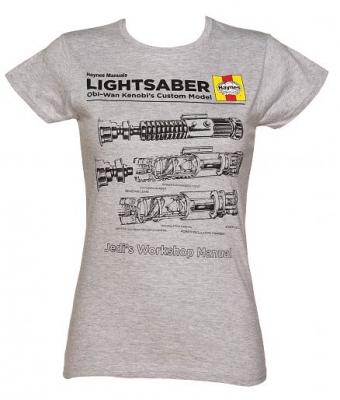 368776830.jpg Star Wars T-SHIRTS - Haynes Lightsaber Manual - Light Grey - Ladies