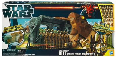 42746304.jpg Star Wars Vehicles - Trade Federation MTT - Multi-Troop Transport with 20 Battle Droids and Obi-Wan Kenobi