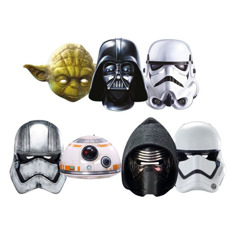466322574.jpg Star Wars MASKS - Character Mask Party Pack 10 - 1 x First Order Stormtrooper - 1 x Kylo Ren - 1 x Captain Phasma - 1 x BB-8 - 1 x Darth Vader - 1 x Stormtrooper - 1 x Yoda