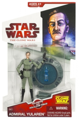 Star Wars Action Figure - Clone Wars 2009 - Admiral Yularen with Hologram and Holo-com Table