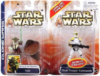 481700098.jpg Star Wars Action Figure - Clone Wars Value Pack - Yoda with bonus Clone Trooper Commander - Limited Edition